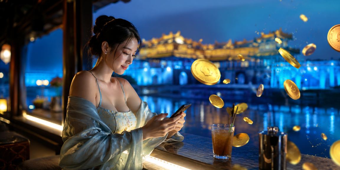 Cô gái Huế đang cập nhật ứng dụng casino trên điện thoại di động